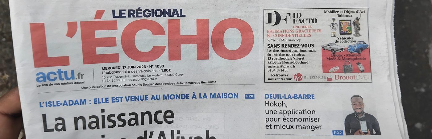 Une de Le Régional L'Écho — HOKOH à la une